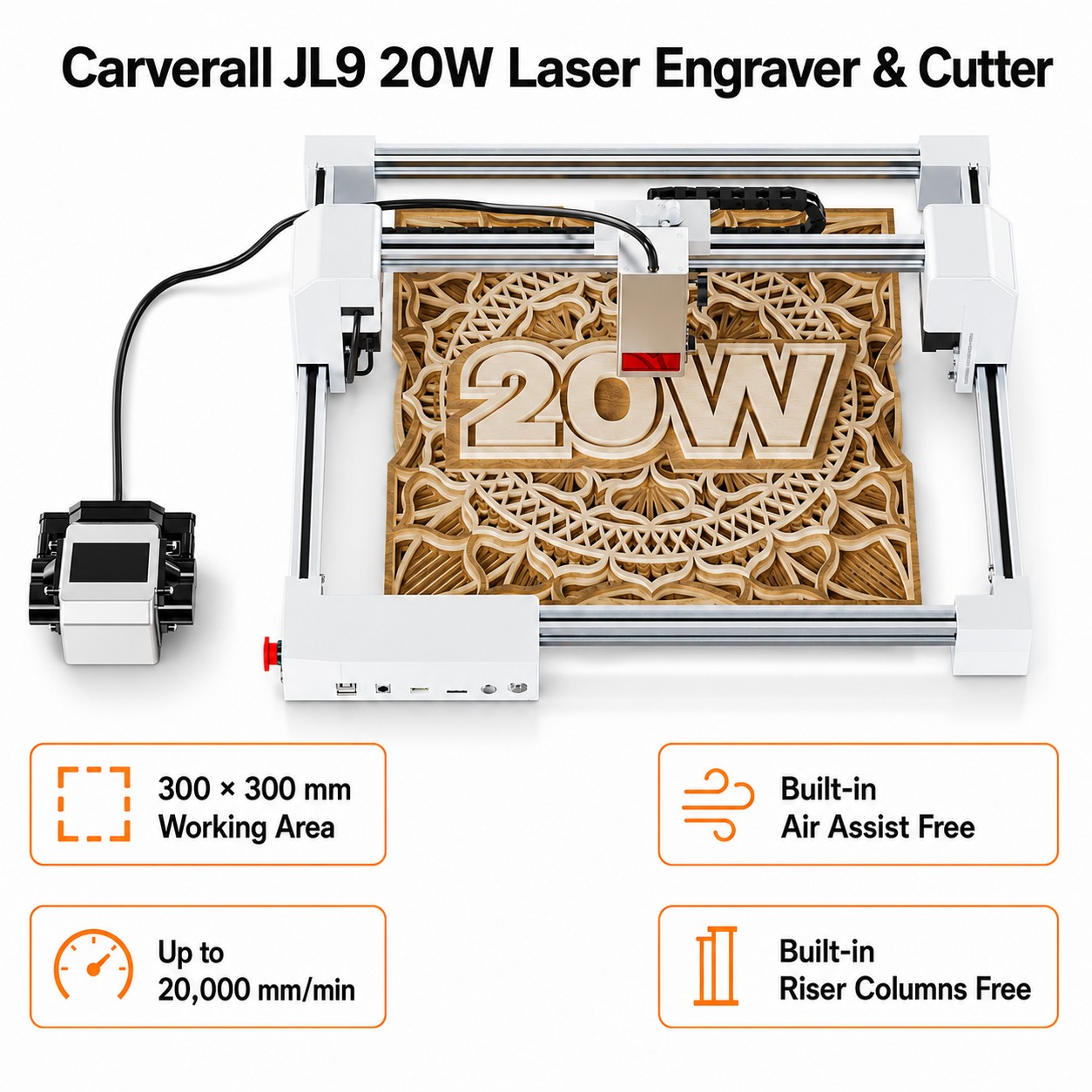 Industrial Laser Blasting - Carverall JL9 20W Laser Engraver Cutter,